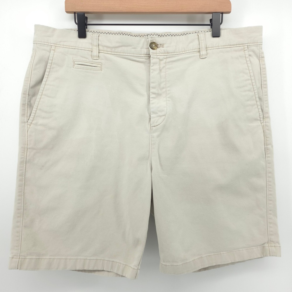 Johnnie-O Mens Chino Shorts 38 Stone Beige Casual Golf Stretch Classic